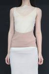 SWAYING/KNIT fake two-piece see-through vest SW24SS1T40 apricot PS74